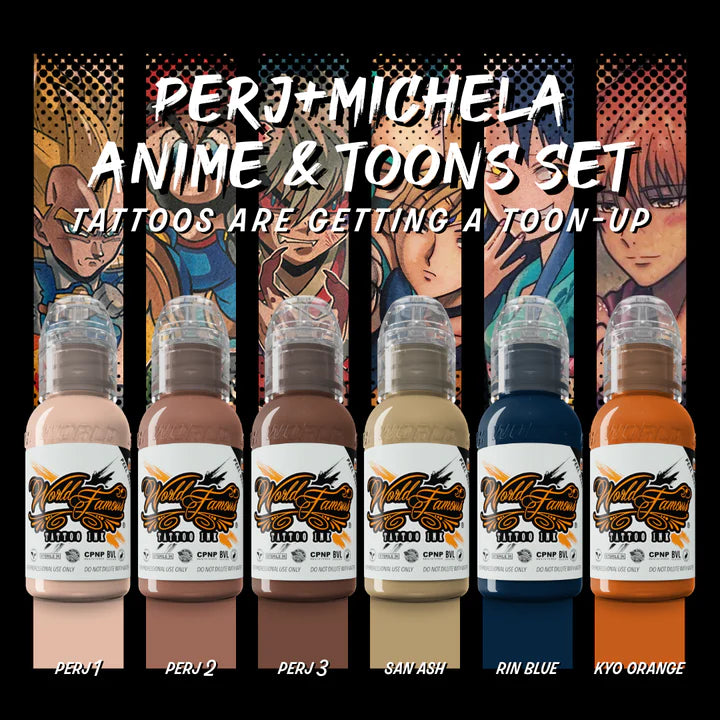 World Famous Tattoo Ink - Perj-Michala Anime & Toons Set