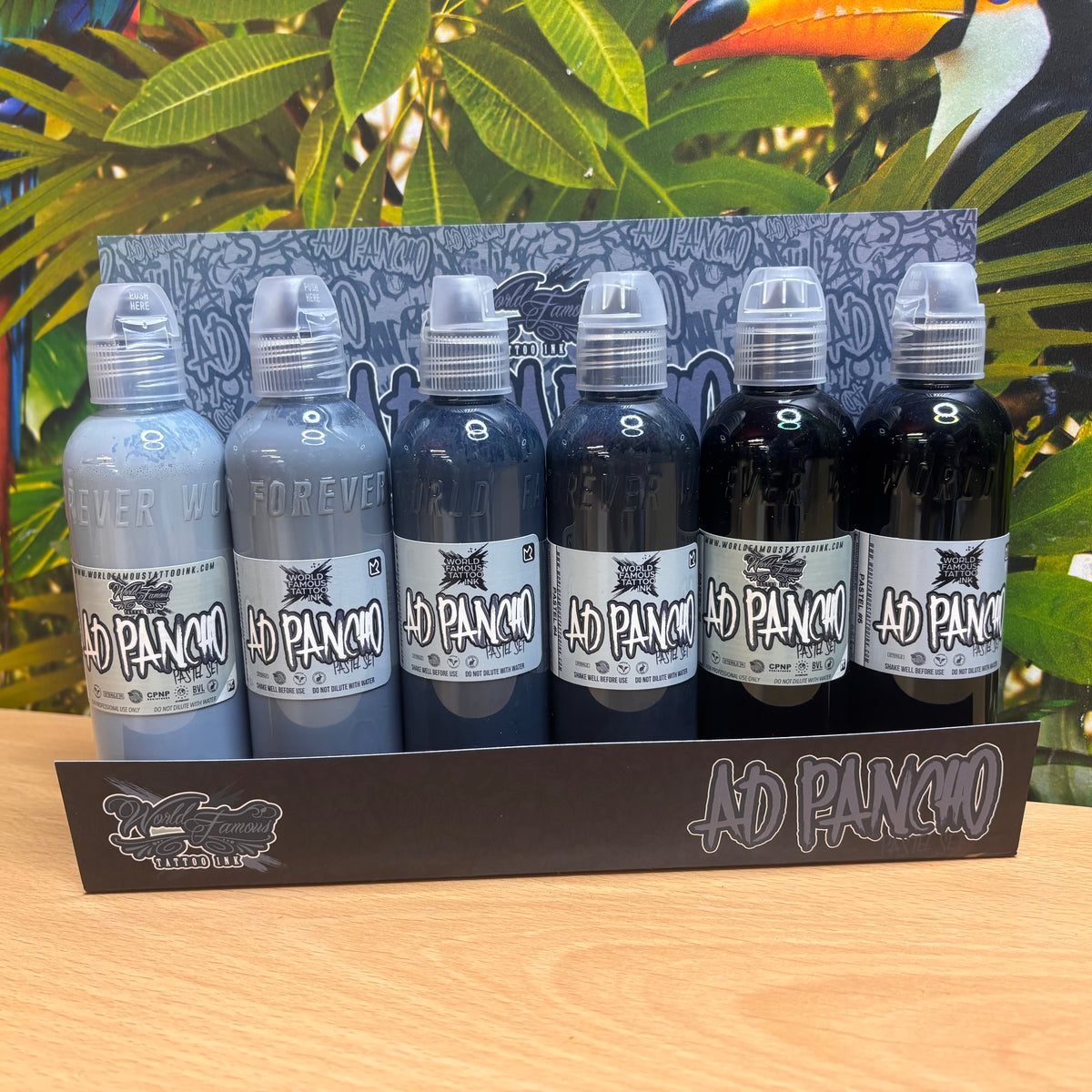 World Famous Tattoo Ink - A D Pancho - Pastel Grey Set - 1oz Bottles