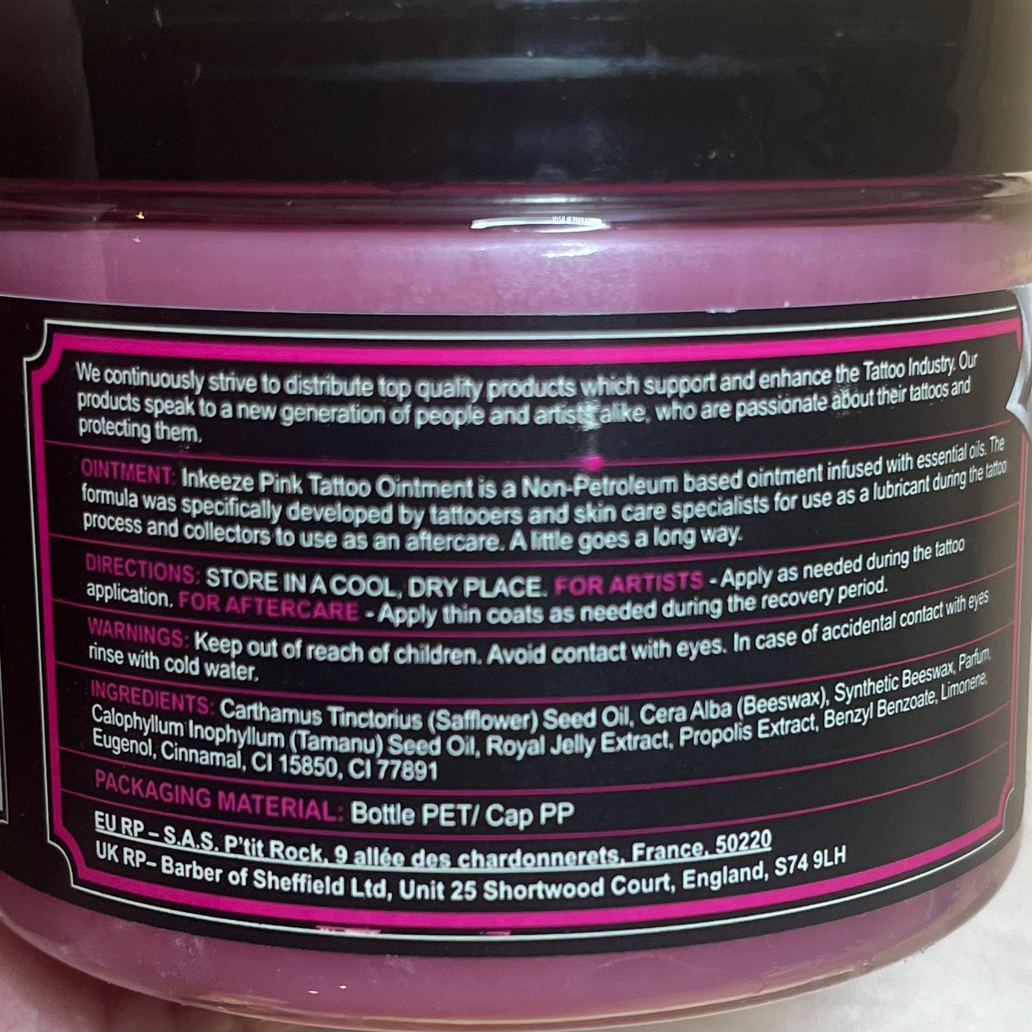 Inkeeze Tattoo Ointment - Pink - 170g