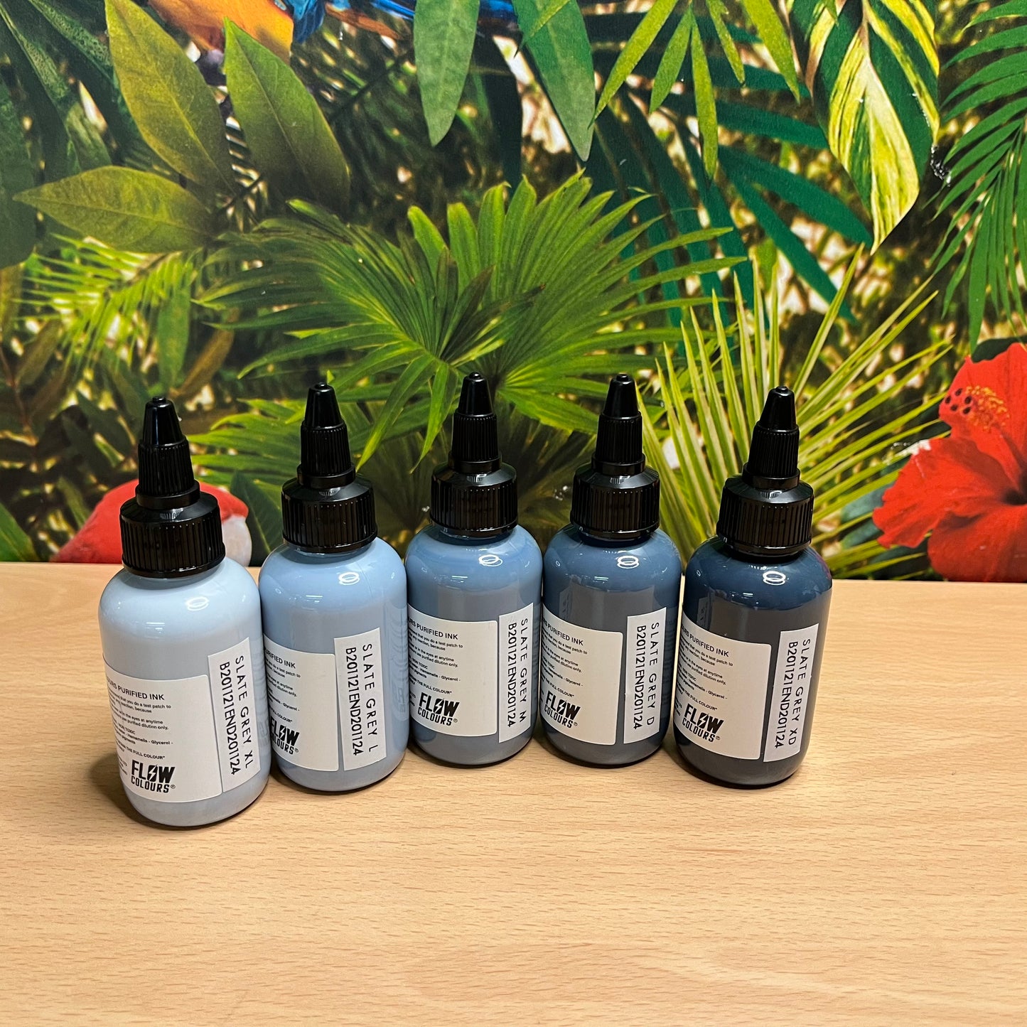 Flow Colours Tattoo Ink - Penrhyn Grey 'Slate Blue' Set