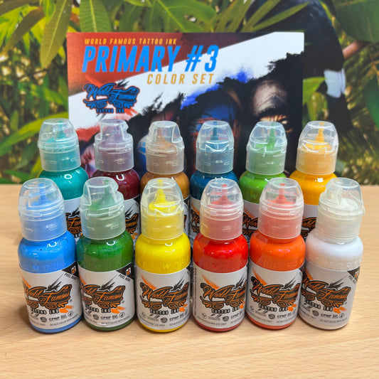 World Famous Tattoo Ink - Primary Colour Set 3