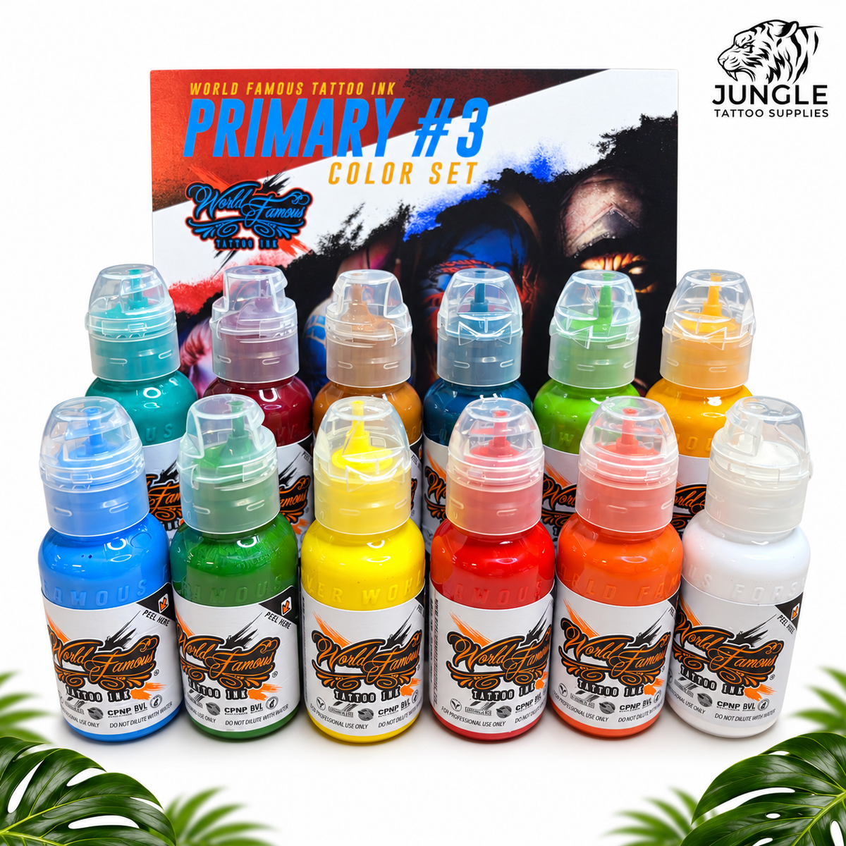 World Famous Tattoo Ink - Primary Colour Set 3