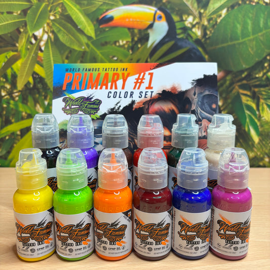 World Famous Tattoo Ink - Primary Colour Set 1
