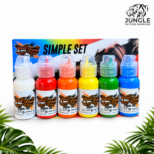 World Famous Tattoo Ink - Simple Set - 6 Colours