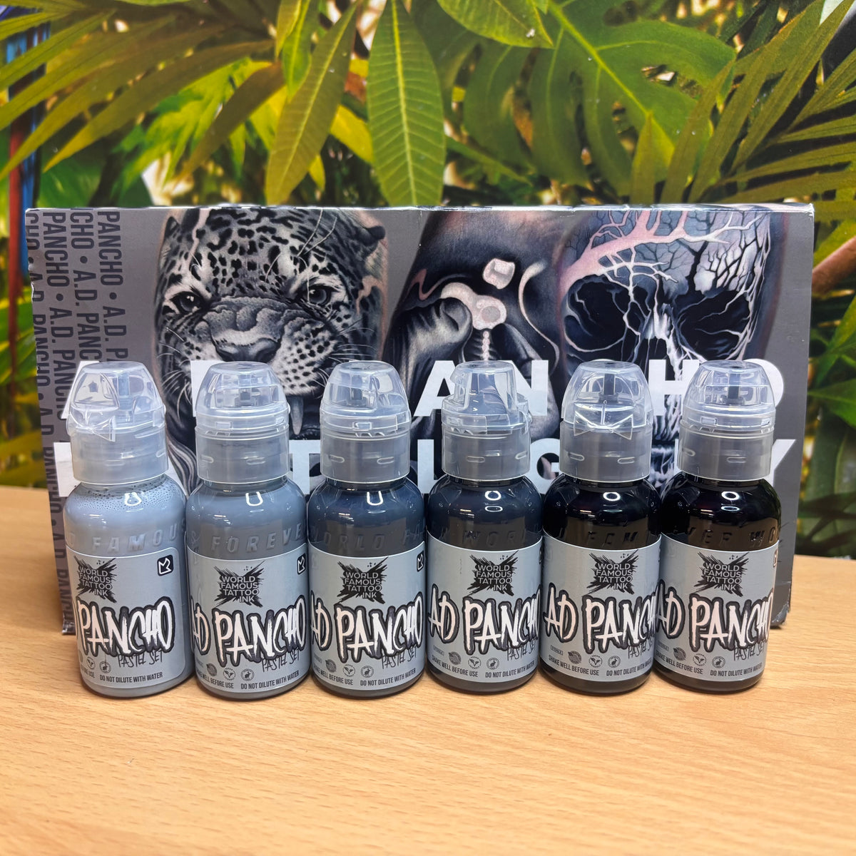 World Famous Tattoo Ink - A D Pancho - Pastel Grey Set - 1oz Bottles