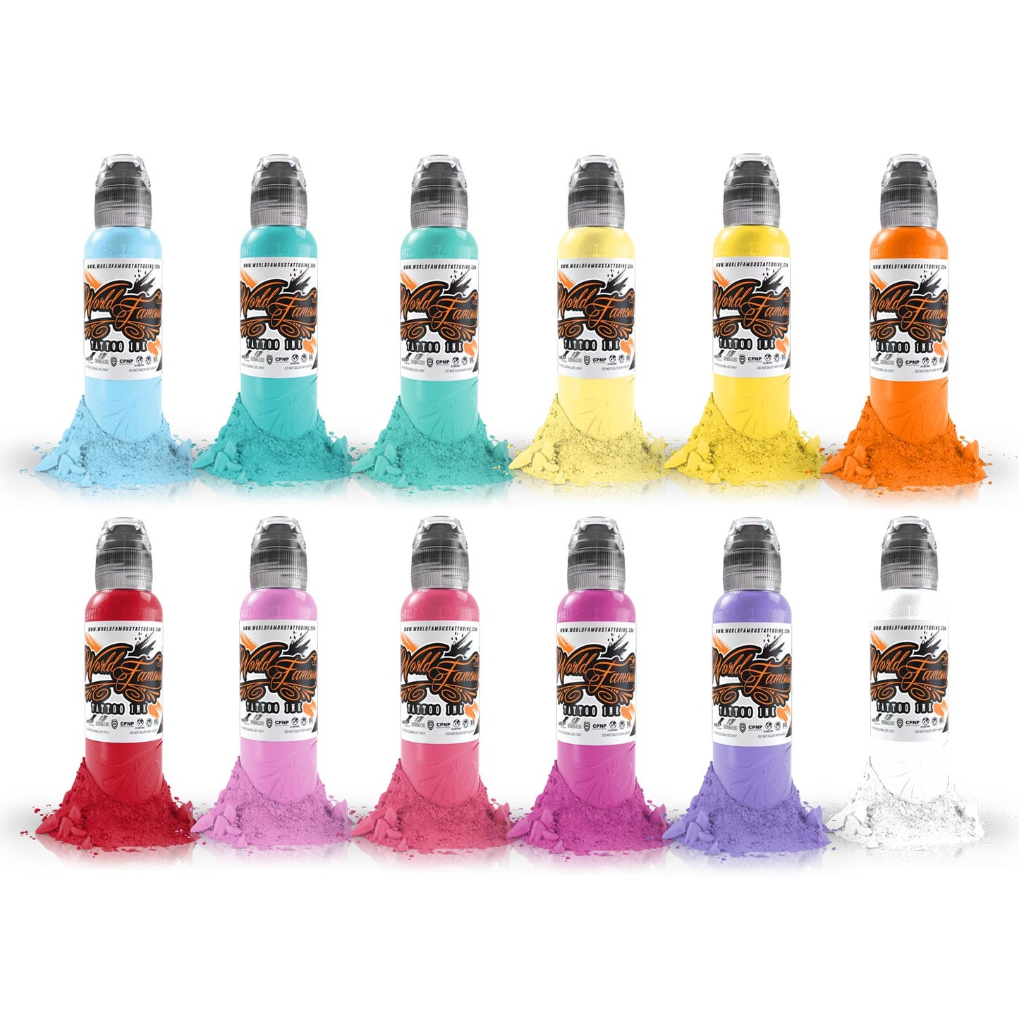 World Famous Tattoo Ink - Pastel Colour Set