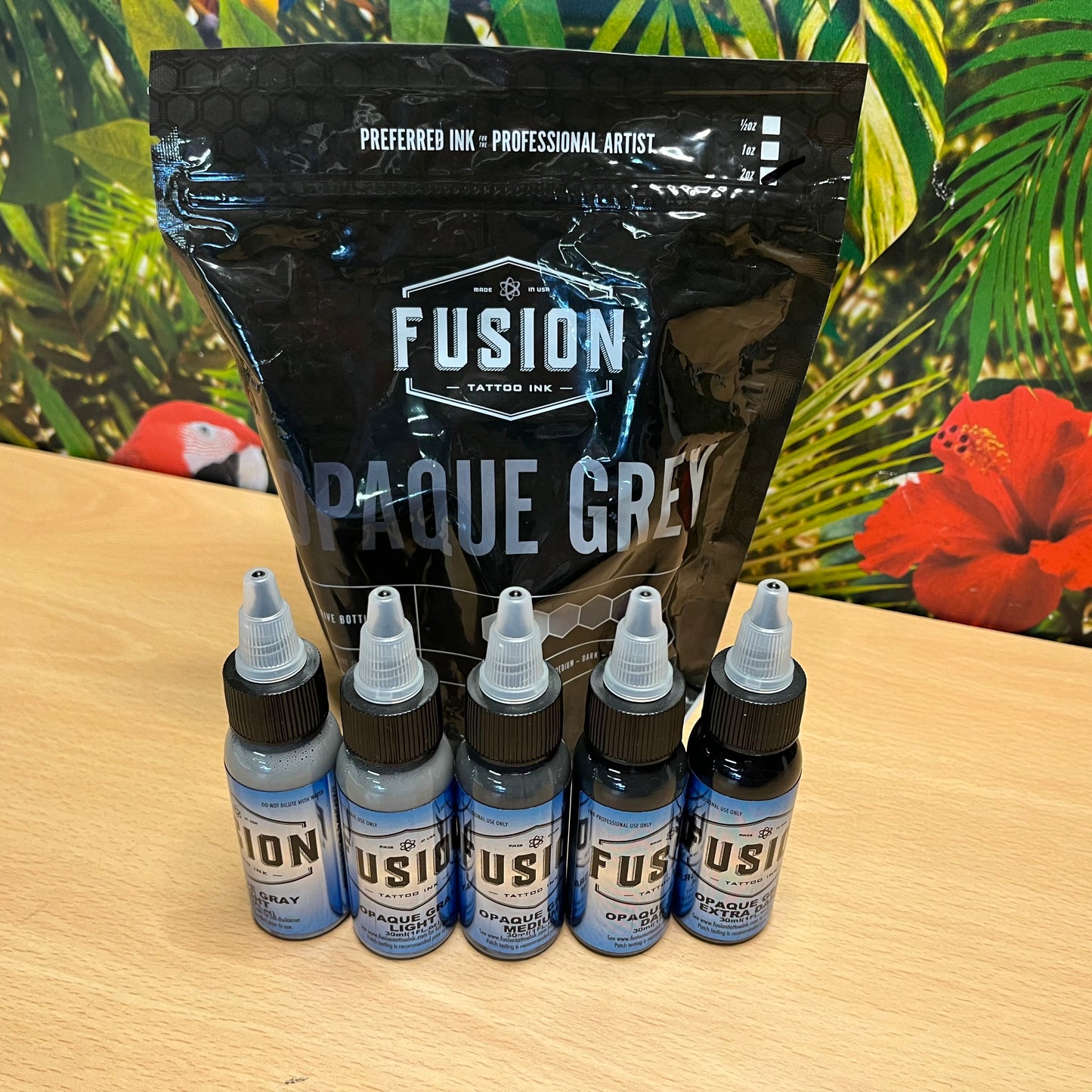 Fusion Tattoo Ink - Grey Opaque Set