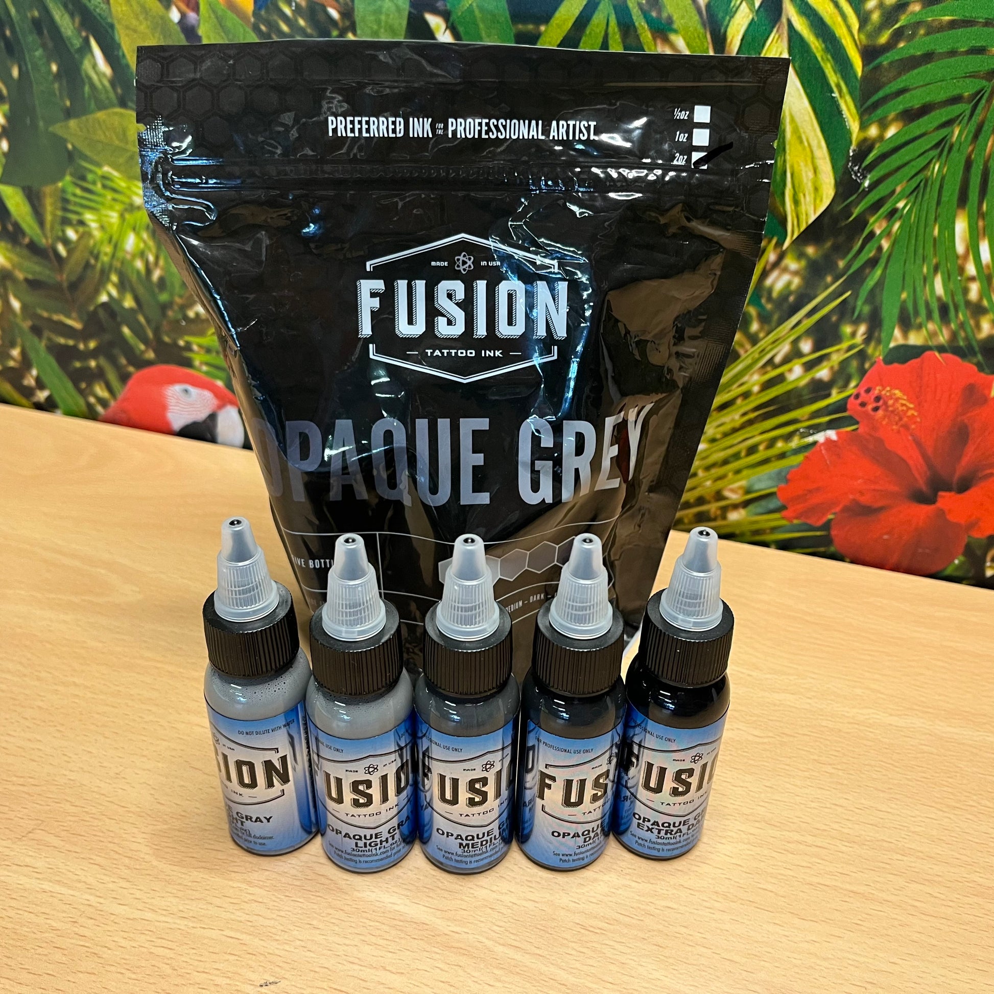 Fusion Tattoo Ink Grey Opaque Set UK Stockists Jungle Tattoo Supplies